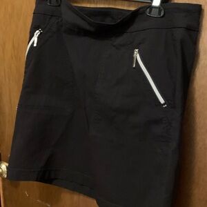 Renuar Black Pencil Skirt with Silver Accents